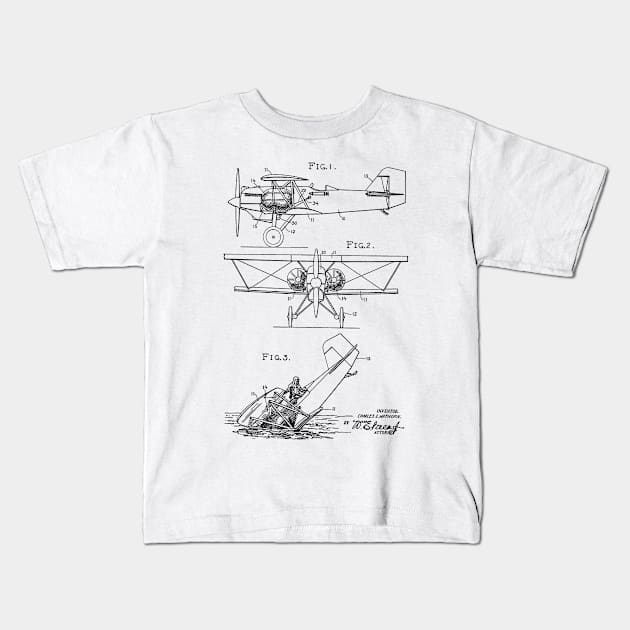 Emergency Flotation Gear for Aircraft Vintage Patent Hand Drawing Kids T-Shirt by TheYoungDesigns